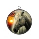 Pendentif Cabochon Argent - cheval
