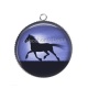 Pendentif Cabochon Argent - cheval