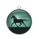 Pendentif Cabochon Argent - cheval