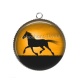 Pendentif Cabochon Argent - cheval