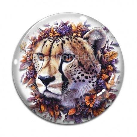 Cabochon Verre - guépard