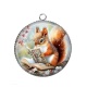 Pendentif Cabochon Argent - écureuil 