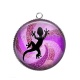 Pendentif Cabochon Argent - salamandre 