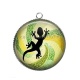 Pendentif Cabochon Argent - salamandre
