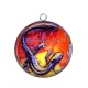 Pendentif Cabochon Argent - salamandre