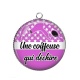 Pendentif Cabochon Argent - une coiffeuse qui déchire