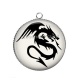 Pendentif Cabochon Argent - dragon