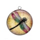 Pendentif Cabochon Argent - libellule 