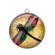 Pendentif Cabochon Argent - libellule 