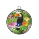 Pendentif Cabochon Argent - toucan