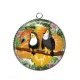 Pendentif Cabochon Argent - toucan