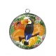 Pendentif Cabochon Argent - toucan