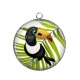 Pendentif Cabochon Argent - toucan
