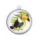 Pendentif Cabochon Argent - toucan