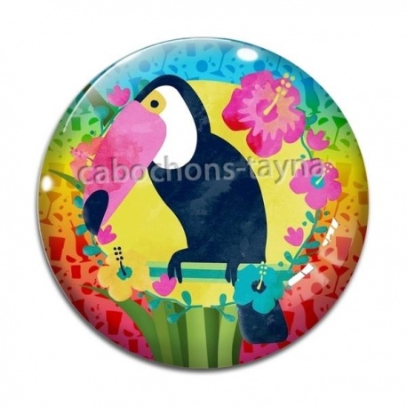 Cabochon Verre - toucan