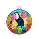 Pendentif Cabochon Argent - toucan