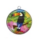 Pendentif Cabochon Argent - toucan