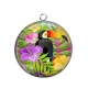Pendentif Cabochon Argent - toucan