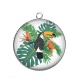 Pendentif Cabochon Argent - toucan