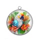 Pendentif Cabochon Argent - perroquet