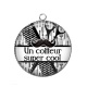 Pendentif Cabochon Argent - un coiffeur super cool