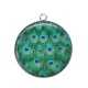 Pendentif Cabochon Argent - plume de paon
