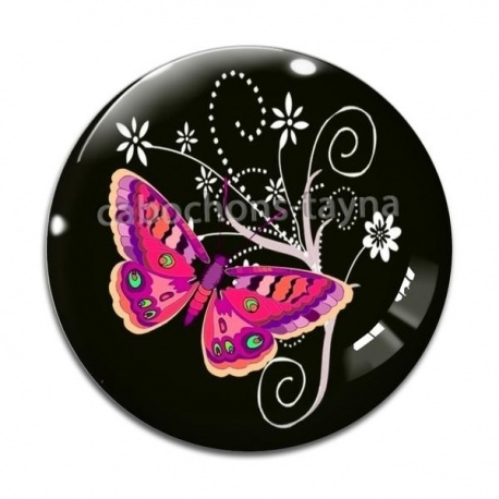 Cabochon Verre - papillon