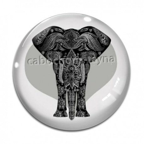 Cabochon Verre - éléphant