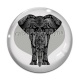 Cabochon Verre - flament rose