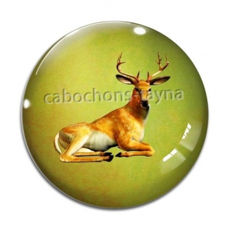 Cabochon Verre - cerf