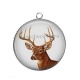 Pendentif Cabochon Argent - flament rose