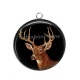 Pendentif Cabochon Argent - flament rose
