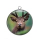 Pendentif Cabochon Argent - flament rose