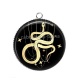 Pendentif Cabochon Argent - serpent