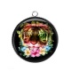 Pendentif Cabochon Argent - tigre