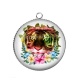 Pendentif Cabochon Argent - tigre