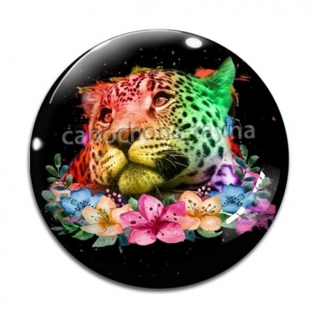 Cabochon Verre - léopard