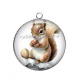Pendentif Cabochon Argent - écureuil 