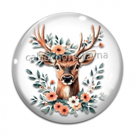 Cabochon Verre - cerf
