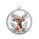 Pendentif Cabochon Argent - cerf
