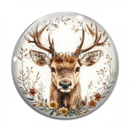 Cabochon Verre - cerf