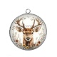 Pendentif Cabochon Argent - cerf