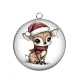 Pendentif Cabochon Argent - biche