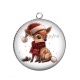 Pendentif Cabochon Argent - biche