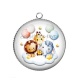 Pendentif Cabochon Argent - animaux enfant