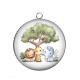 Pendentif Cabochon Argent - animaux enfant
