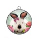 Pendentif Cabochon Argent - lapin