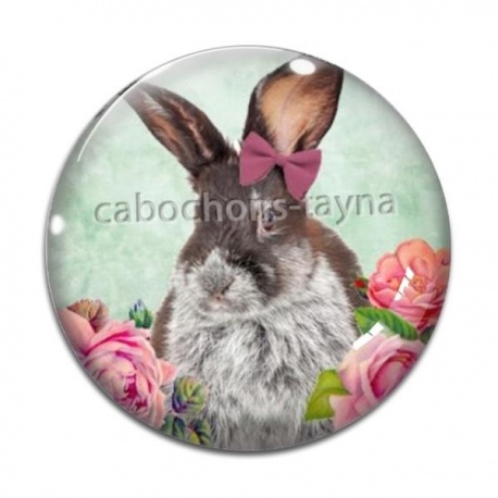 Cabochon Verre - lapin