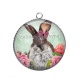 Pendentif Cabochon Argent - lapin