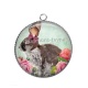 Pendentif Cabochon Argent - lapin